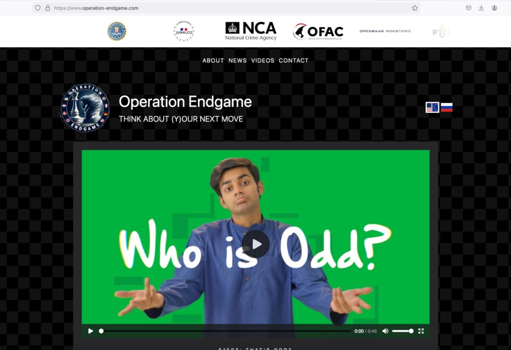 The Operation Endgame website home page