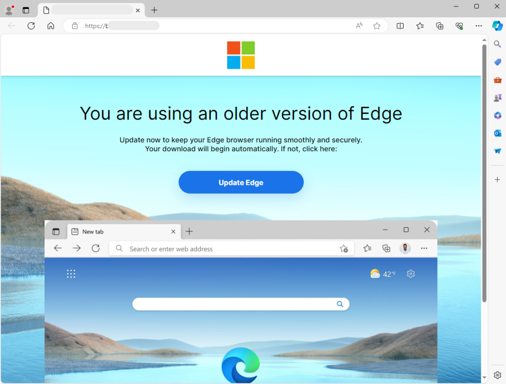 Fake Microsoft Edge update