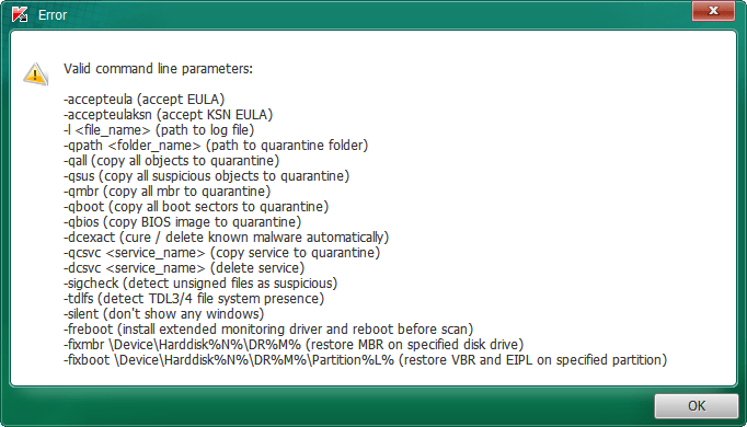 TDSSKiller parameters